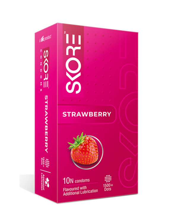 Bazarwala Skore Strawberry Flavored Condom  (10pcs)