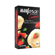Bazarwala Manforce Strawberry and Vanilla Flavoured Cocktail Condom 10pcs