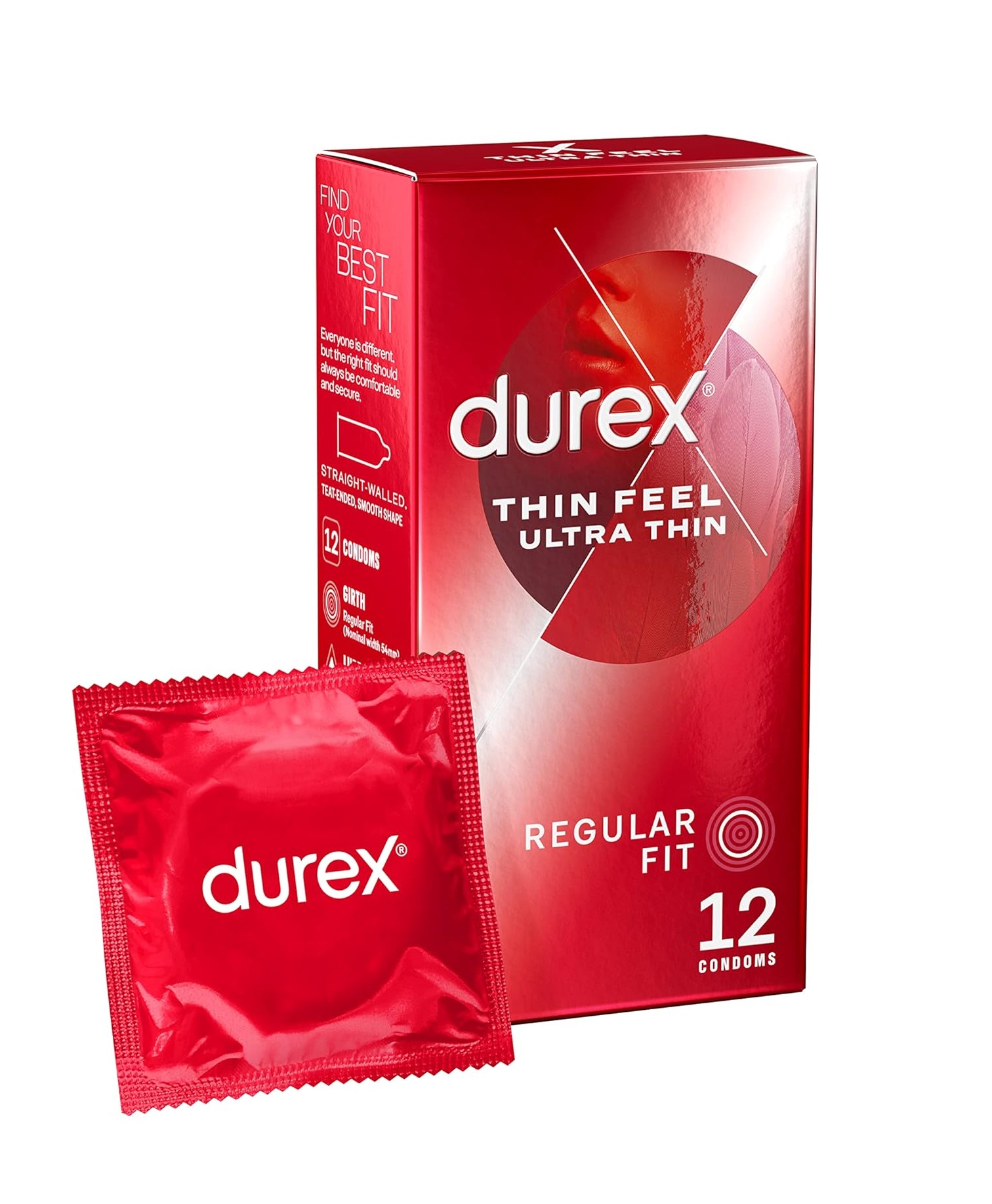 Bazarwala Durex Thin Feel Ultra Thin Thinner for Even More Sensitivity Condoms 12 Pcs